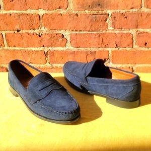 Allen Edmonds Cavanaugh Men's Blue Suede Loafers in excellent condition, SZ 10.5